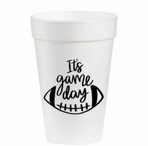 It’s Gameday Black Styrofoam Cups