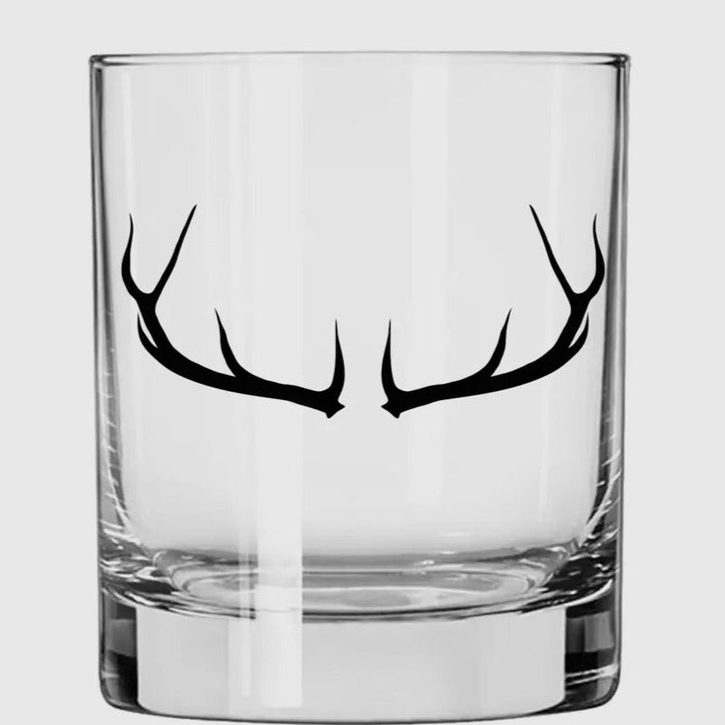 Buck Antlers Whiskey Glass