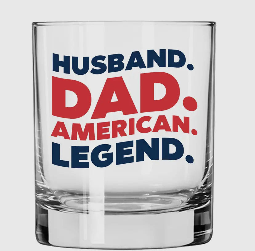 Husband Dad American Legend Whiskey Glass
