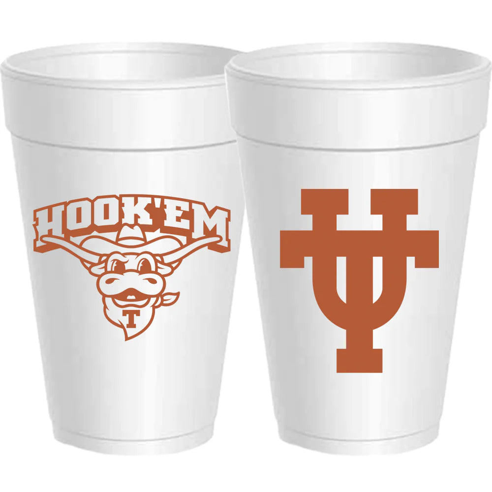 Texas Hook ‘Em Vintage Cups